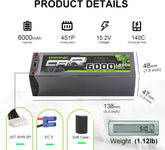 Ovonic Rebel 80C 4S 6200mAh 14.8V Hardcase LiPo Batterie EC5 Pour Outcast Kraton 8S